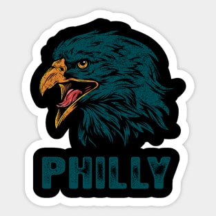 Vintage Eagle Face Head Philly Game Day For Philadelphia Football Fans Sticker